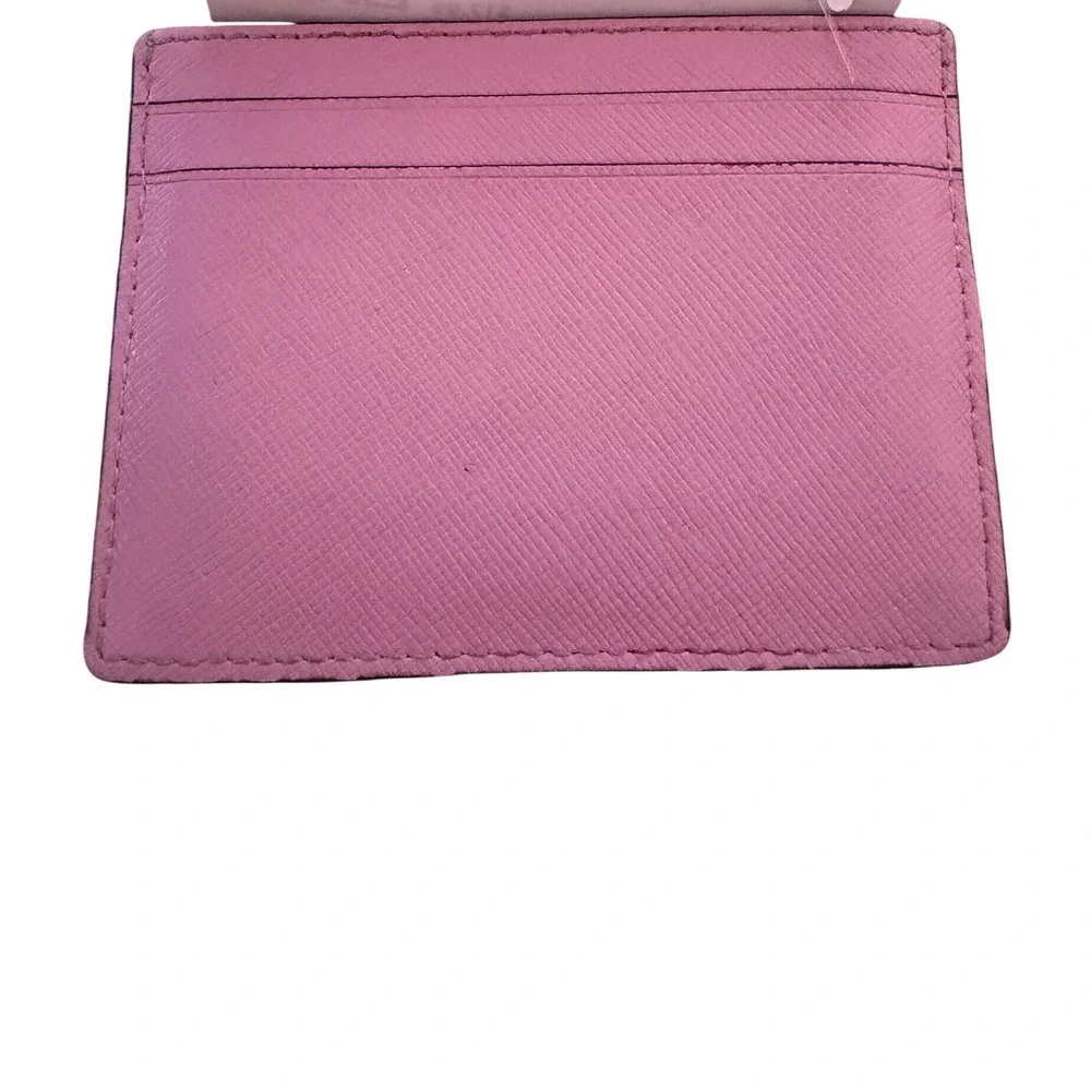 Kate Spade Card Holder Women OS Pink Excellent Saffiano Leather Slim Wallet